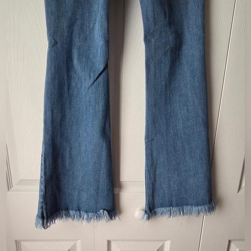 NWT Risen Raw Edge Waist W Frayed Hem Flare Jeans 27/5 - Picture 10 of 13